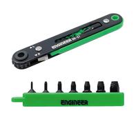Kit de extracción de tornillos dañados de perfil súper bajo para tornillos de cabeza hexagonal (tipo Allen), destornillador de trinquete + juego de brocas extractoras. ENGINEER DZ-273
