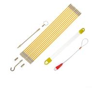 Kit de extractor de cables de fibra de vidrio, 10 piezas con gancho y agujero, varillas de alambre flexibles de 45 cm para instalación eléctrica, pared para acceso al techo, suelo, conducto