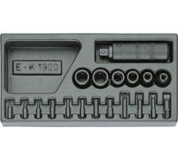 Kit de extractores de tornillos Gedore, 1/2", en módulo ES 1/3, modelo 1500 ES-K, 1900