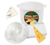 Kit de fabricación de quesos 1.8 L, molde de prensa, colador de queso con pistón seguidor y gasa de algodón - Molde de prensa de tofu Kit de fabricación de queso Máquina - Juego de queso para prensa