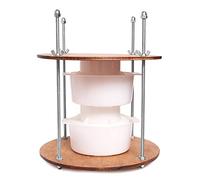 Kit de fabricación Сheese de forma redonda de diámetro de 28,4 cm (guías de metal de 33 cm + 2 moldes para hacer quesos, 1,2 L), presión de hasta 50 libras color nogal