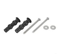 Kit de fijaciones para asiento de inodoro, 2 tornillos de goma expandibles de acero inoxidable para bisagras de montaje superior, color negro, piezas de repuesto resistentes de 6,4 cm