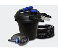 Kit de filtración para estanques a presión 6000 l, bomba ecológica 10 W, manguera UV 25 m HELLOSHOP26
