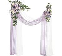 Kit de flores de arco de boda con tela drapeada para decoración de ceremonias y recepciones