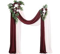 Kit de flores de arco de boda con tela drapeada para decoración de ceremonias y recepciones