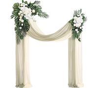 Kit de flores de arco de boda con tela drapeada para decoración de ceremonias y recepciones