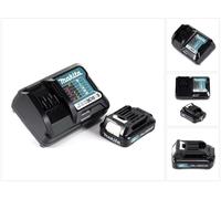 Kit de fuente de alimentación Makita de 12 V con 1 batería BL1021B de 2,0 Ah + cargador DC10WD