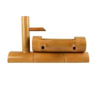 Kit de fuente de bambú hecha a mano, fuente de agua independiente de estilo zen y feng shui, adorno de cascada para jardín japonés, decoración de agua circulante, para estanque, patio o jardín.
