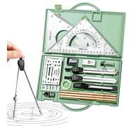 Kit de geometría, conjunto de brújula geométrica | Herramienta de precisión de geometría 16x,Herramientas de dibujo con de almacenamiento, redacción de suministros para estudiantes artistas
