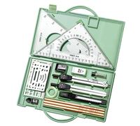 Kit de geometría, juego de brújula geométrica | Juego de herramientas de precisión de geometría 16x | Redacción de herramientas con de almacenamiento, suministros de dibujo para ingenieros