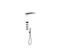 Kit de grifo termostático electrónico empotrado con varias salidas para ducha color negro mate Shower Tres
