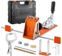 Kit de guía para agujeros ocultos, ajustable de 12,7 a 38,1 mm, sistema de guía para agujeros ocultos con estuche de herramientas, abrazadera en C, broca escalonada, llave hexagonal, anillo tope para