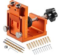 Kit de guía para agujeros ocultos, ajustable de 12 mm a 48 mm, sistema de guía para agujeros ocultos que incluye broca escalonada, llave hexagonal, anillo tope para la broca, punta para atornillar, ta