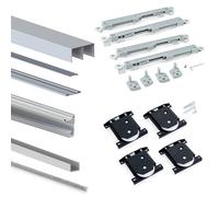Kit de herrajes para armario de 2 puertas correderas y cierre suave placard 90, perfil vall, espesor 19mm, tableros no incluidos, anodizado mate