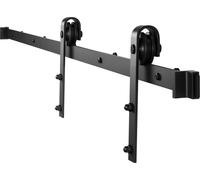 Kit de herrajes para puerta corredera de estilo rústico, de 6.6 pies de largo, para una sola puerta, color negro