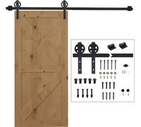 Kit de herrajes para puertas correderas Fortuna Lai, 200 cm. Juego completo con rieles, rodillos, topes de riel, guía de suelo, juego de tornillos para puertas y sistema de puerta corredera de acero a