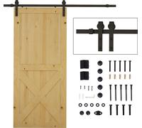 Kit de herrajes para puertas correderas HOMCOM, 2 metros, juego completo con rieles, soportes, abrazaderas para tubos, juego de tornillos para puertas, sistema de puerta corredera de acero al carbono,