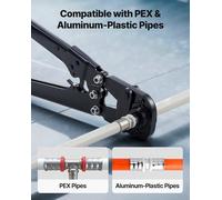 Kit de herramienta para crimpar tubos, prensador para tubos PEX y de aluminio-plástico, con mordazas TH12, TH16, TH20, TH26 y TH32, y mango flexible. Prensador compacto de un solo puerto, con estuche