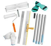 Kit De Herramientas De Autonivelación De Cemento - Herramientas De Cemento Autonivelante,Palo Telescopico Limpieza 175 Cm,Con Pinchos Para Cesped 30 Mm,Para Nivelar La Pared Del Suelo Compuesto