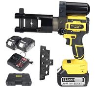 Kit de herramientas de crimpado hidráulicas inalámbricas, rango de crimpado de 16-300 mm², fuerza de crimpado de 75 kN, incluye 2 baterías de 18 V para terminales de cable eficientes