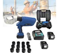 Kit de herramientas de crimpado hidráulico eléctrico para terminal Cu/Al, crimpadora inalámbrica con 2 baterías de litio de 18 V para cuerda de alambre y cables eléctricos