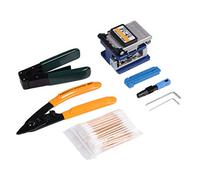 Kit de herramientas de empalme FTTH Kit de herramientas de pelado de fibra óptica cómodo de alta precisión con cortadores de alambre de corte de fibra para red de fibra óptica