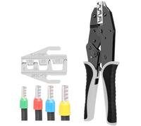 Kit de herramientas de engarzado de virola de cable profesional de 6-35mm², juego de conectores de terminales eléctricos de 390 Uds con alicates de engarzado de alta resistencia