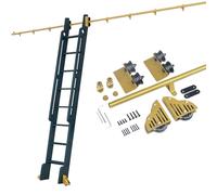 Kit de herramientas de escalera deslizante para biblioteca, juego de rieles de metal para el hogar, cocina, sala de estar, enfriador de vino, 8ft / 244 cm, sistema de escalera de bricolaje, perfecto
