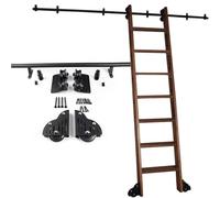 Kit de herramientas de escalera rodante ajustable de 3.3 a 20 pies, sistema de riel redondo con ruedas de rodillo de suelo liso de 300 cm, kit de pista para bricolaje en el hogar y el garaje