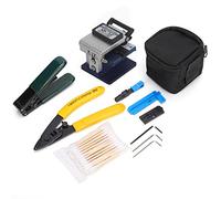 Kit de herramientas de fibra óptica FTTH, juego de herramientas de pelado de fibra óptica de empalme con cuchilla de fibra para la instalación, operación y mantenimiento de la red de fibra óptica FC-6