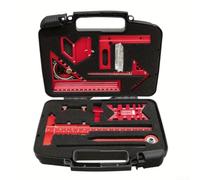 Kit de herramientas de medición de carpintería, regla de ángulo cuadrado de aleación de aluminio con marcador de cola de milano y escritura central, para diseño de carpintería y calibración CNC