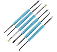 Kit de herramientas de soldadura 6 en 1, herramienta de desmontaje de soldadura de doble cara, limpiador de placas de circuito, juego de reparación de placas PCB (azul)