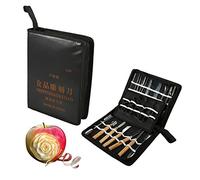 Kit de herramientas de tallado culinario, 1 juego de 46 piezas Kit de herramientas de tallado, cincel de alimentos de frutas y verduras portátiles Productos de corte de cocina que incluyen una bolsa d