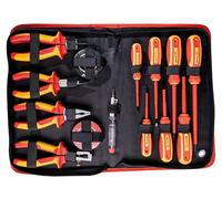 Kit de herramientas eléctricas de 14 piezas de Brüder Mannesmann, apto para voltajes de hasta 1000V / 1500V, en maletín