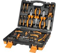 Kit de herramientas Famanu de 82 piezas, que incluye alicates, destornilladores, llaves inglesas, cuchillos, cinta métrica, llave ajustable y estuche de herramientas