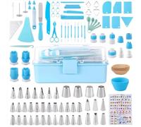 Kit de herramientas for decoración de pasteles, 138 piezas for hornear | Los accesorios incluyen bolsas for tuberías y juego de puntas, juego de puntas for tuberías de color rosa.(Blue (208 PCS))