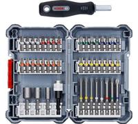 Kit de herramientas giratorias adaptables con sistema de conexión rápida, que incluye 45 componentes: - PH 1/2/3 - PH 2/3 - Ranura 3/4/5/6 - Hexagonal 3/4/5/6 - Torx 10/15/20/25/27/30/40 - Torx-HEX 10