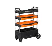 Kit de herramientas para el hogar multiusos Carro de servicio plegable, carro herramientas rodante 4 estantes alta resistencia Kit de herramientas de reparación del hogar