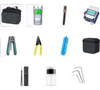 Kit de herramientas para fibra óptica, medidor de potencia óptica, localizador visual de fallas, 11 en 1 (SQ-6SZH-Kit)