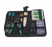Kit de herramientas para servicios de redes LAN, juego de 11 piezas con comprobador de cables RJ45 y RJ11, localizador de cables y prensador, ideal para el mantenimiento de redes;