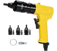 Kit de herramientas para tuercas de pistola remachadora neumática, pistola para tuercas de remache de aire, resistente con pistola con cabezal autoblocante, mandriles de cambio rápido, pisto