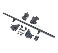 Kit de herramientas retráctil para escalera de biblioteca con soporte de riel rodante, sistema de polea de rodillo superior, montaje en pared horizontal deslizante para acceso a estanterías, escalera