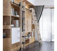 Kit de herramientas retráctiles para escalera de biblioteca, riel deslizante con rodillo de suelo, diseño de ahorro de espacio, fácil instalación, riel de 100 cm para uso en casa, oficina o tienda.