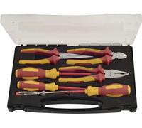 Kit de herramientas y accesorios de 7 piezas. Estuche multicompartimentos. Maletín. VDE TECWERK