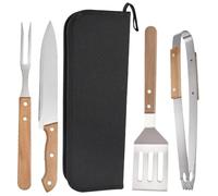 Kit de Herramientas y Parrilla de Acero Inoxidable para Madera | Ligero y Portátil, Mango Ergonómico, Fácil de Guardar y Transportar, para Bbq y Filete