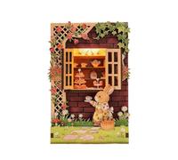 Kit de imanes para nevera modelo de casa de madera en miniatura - Edificio magnético con luz LED para decoración de refrigerador y escritorio, bonito adorno de manualidades para habitación pequeña