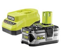 Kit de inicio a batería RYOBI 18 V ONE+ RC18120A-150G, que incluye 1 batería de 5,0 Ah y un cargador de 2,0 A