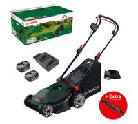 Kit de inicio Bosch Rotak 18V 2-43: incluye 2 baterías de 4.0Ah y tapón para sistema de mulching