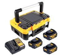 Kit de inicio DeWalt DCB 1104 M3T de 18 V con 3 baterías de 4,0 Ah + cargador DCB 1104 + TSTAK