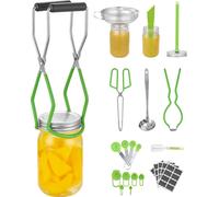 Kit de inicio para conservas VEVOR: Juego de 9 herramientas para conservas para principiantes, ideal para usar en baño maría (cucharón, cuchara medidora, vaso medidor, embudo, pinzas, elevador de vidr